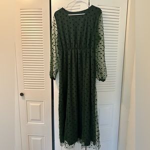 SOLD- Polka dot green dress